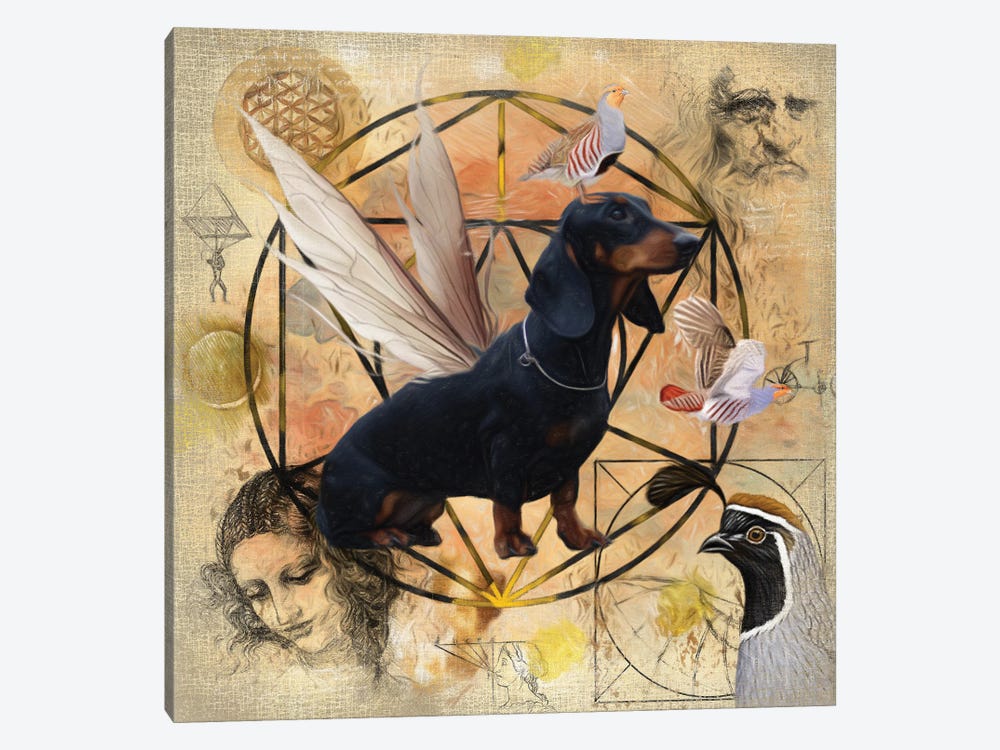 Black Dachshund Angel by Nobility Dogs 1-piece Canvas Art Print