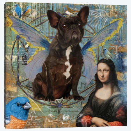 French Bulldog Frenchie Angel Canvas Print #NDG17} by Nobility Dogs Canvas Artwork