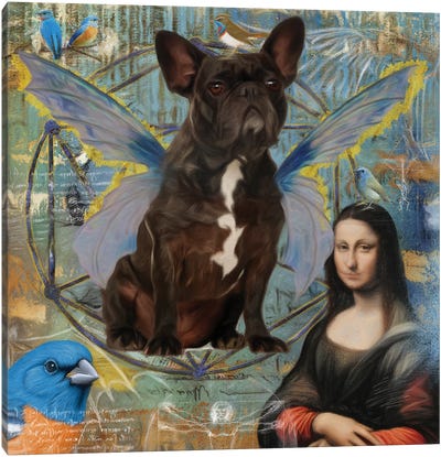 French Bulldog Frenchie Angel Canvas Art Print - French Bulldog Art