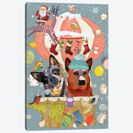 Australian Cattle Dog Christmas Journey Canvas Print #NDG1807} by Nobility Dogs Canvas Artwork