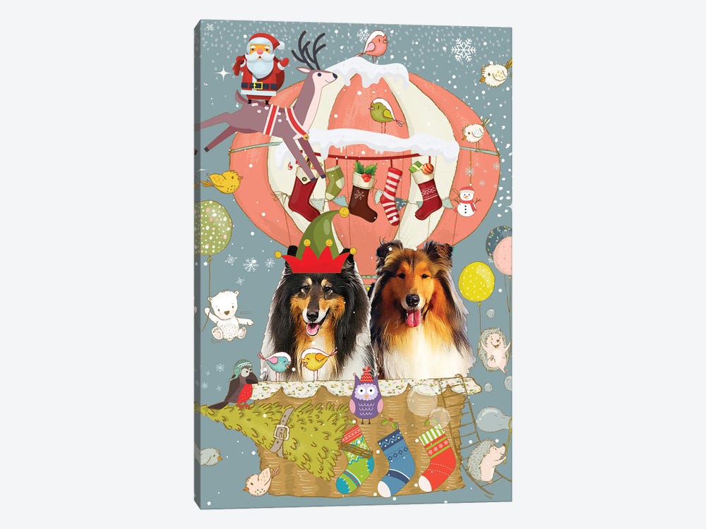 Rough Collie Christmas Journey by Nobility Dogs 1-piece Canvas Print