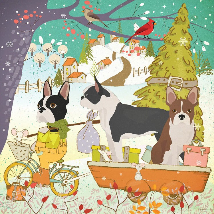 Boston Terrier Christmas Adventure Time