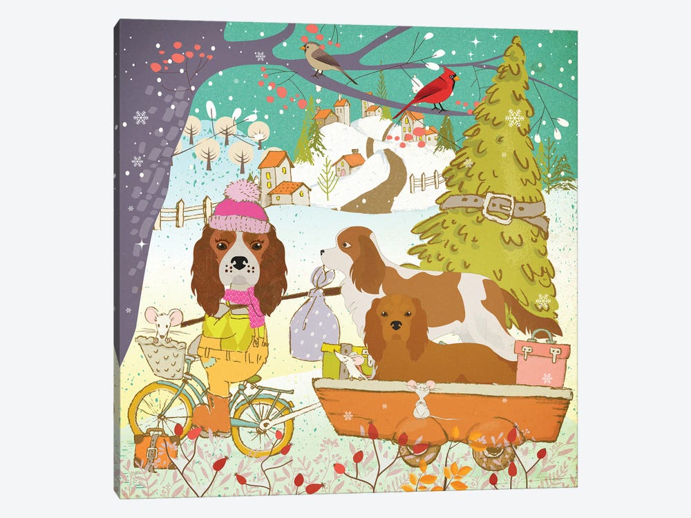 Cavalier King Charles Spaniel Christmas Adventure Time by Nobility Dogs 1-piece Canvas Print