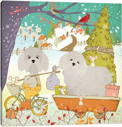 Coton De Tulear Christmas Adventure Time Canvas Art Print