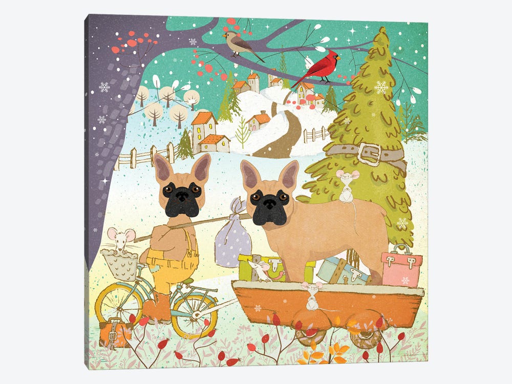 Fawn French Bulldog Christmas Adventure Time by Nobility Dogs 1-piece Art Print