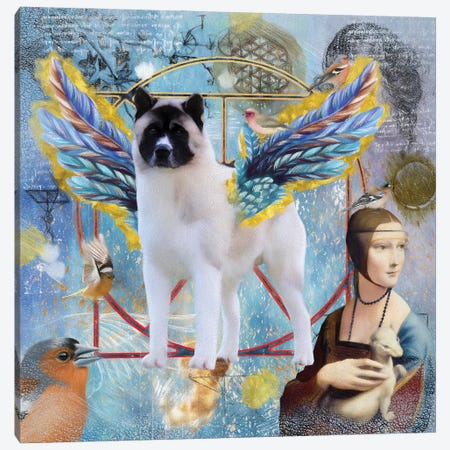 Akita Dog Angel Da Vinci Canvas Print #NDG182} by Nobility Dogs Canvas Print