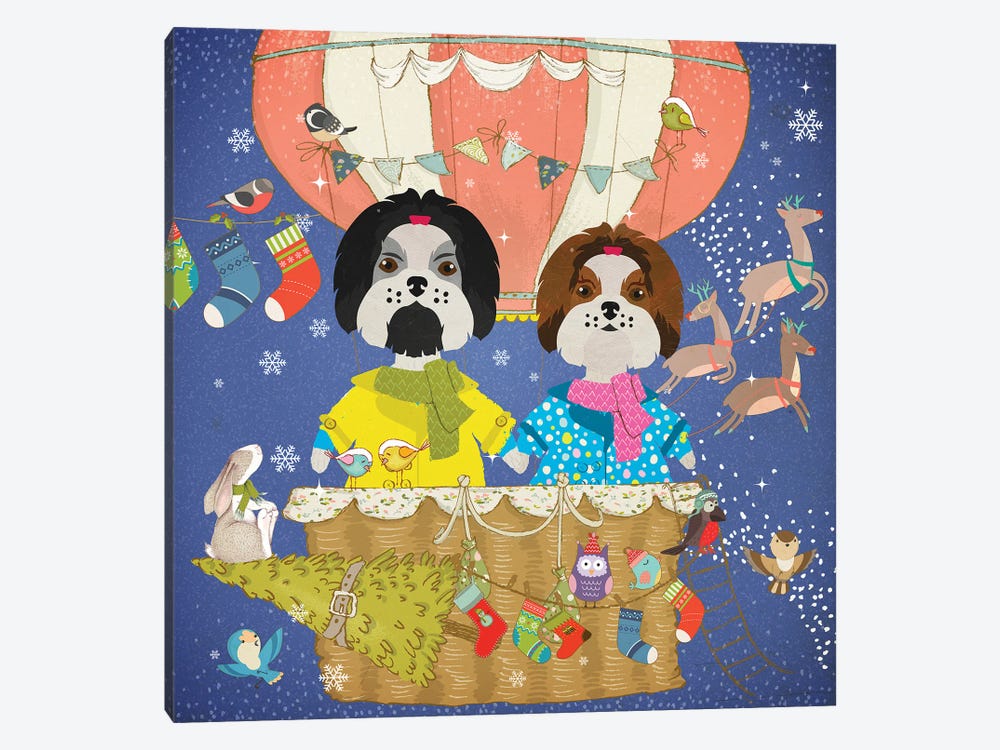Shih Tzu Christmas Sky Adventure by Nobility Dogs 1-piece Canvas Print