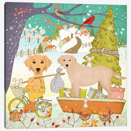 Labrador Retriever Christmas Adventure Time Canvas Print #NDG1836} by Nobility Dogs Art Print
