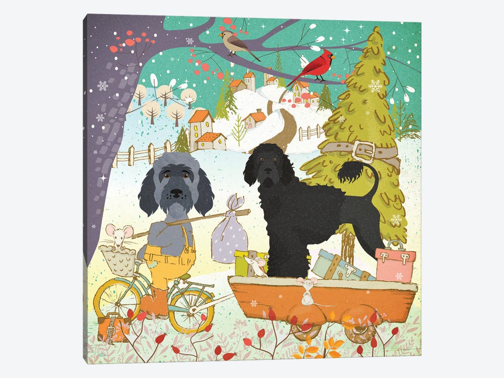 Portuguese Water Dog Christmas Adventure Time by Nobility Dogs 1-piece Canvas Print