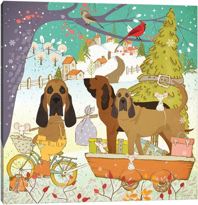 Bloodhound Christmas Adventure Time Canvas Art Print