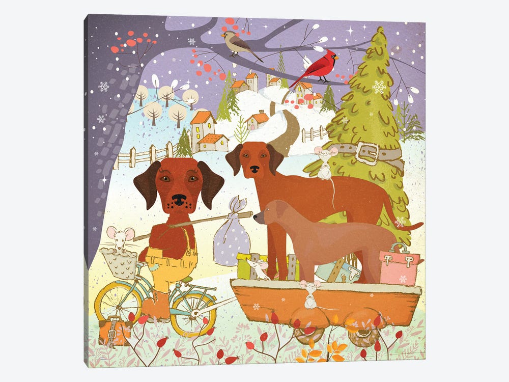 Rhodesian Ridgeback Christmas Adventure Time by Nobility Dogs 1-piece Canvas Print