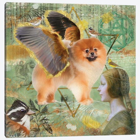 Pomeranian Angel Da Vinci Canvas Print #NDG184} by Nobility Dogs Canvas Artwork