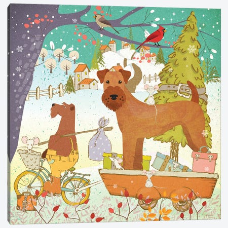 Irish Terrier Christmas Adventure Time Canvas Print #NDG1854} by Nobility Dogs Canvas Art Print