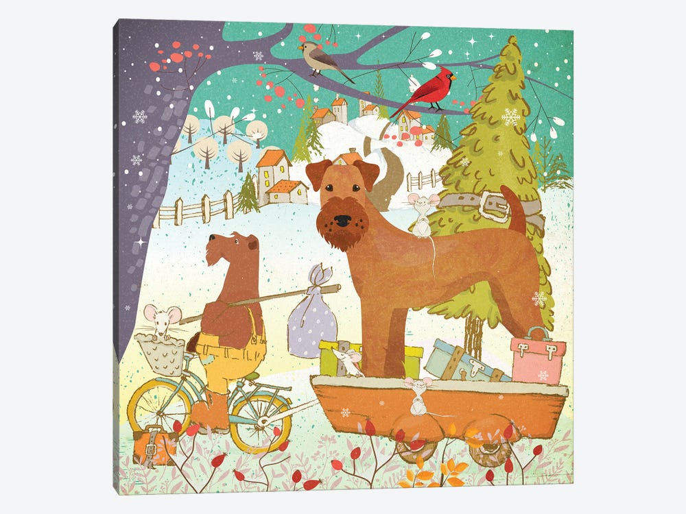 Irish Terrier Christmas Adventure Time by Nobility Dogs 1-piece Canvas Print