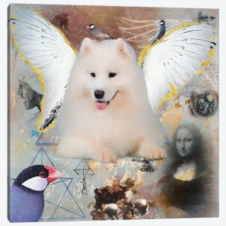 Samoyed Angel Da Vinci Canvas Print #NDG185} by Nobility Dogs Canvas Art