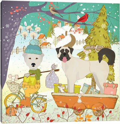 Anatolian Shepherd Dog Christmas Adventure Time Canvas Art Print