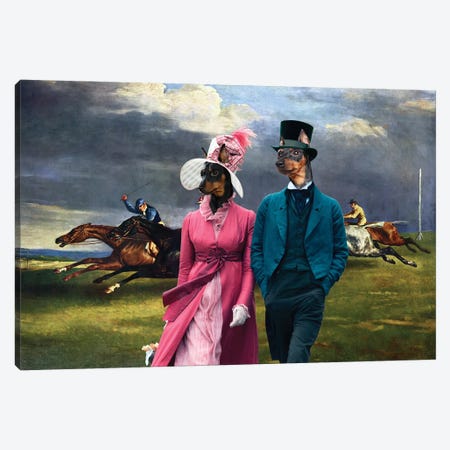 Miniature Pinscher Derby In Epsom Canvas Print #NDG1865} by Nobility Dogs Canvas Artwork