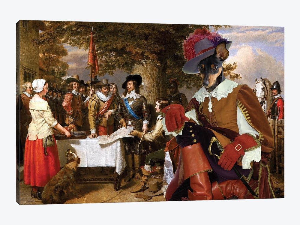 Miniature Pinscher The Eve Of The Battle Of Edge Hill by Nobility Dogs 1-piece Canvas Art