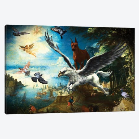 Miniature Pinscher Fall Of Icarus And Hippogriff Canvas Print #NDG1870} by Nobility Dogs Canvas Art