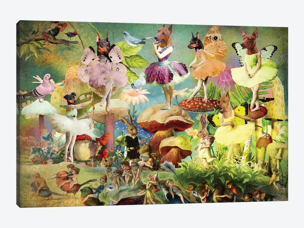 Miniature Pinscher Fairyland by Nobility Dogs 1-piece Canvas Wall Art