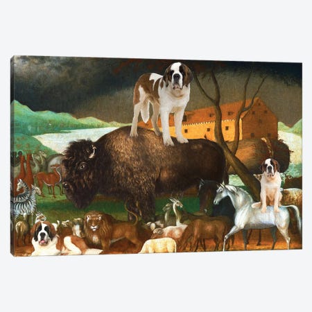 St Bernard Dog Noah's Ark Canvas Print #NDG1878} by Nobility Dogs Canvas Artwork