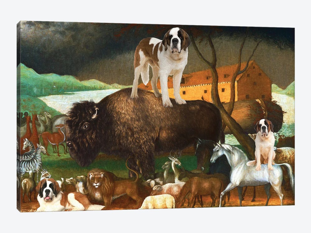 St Bernard Dog Noah's Ark by Nobility Dogs 1-piece Canvas Print