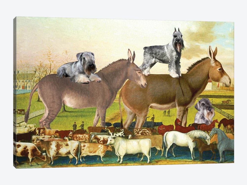Schnauzer Edward Hicks The Cornell Farm by Nobility Dogs 1-piece Canvas Wall Art