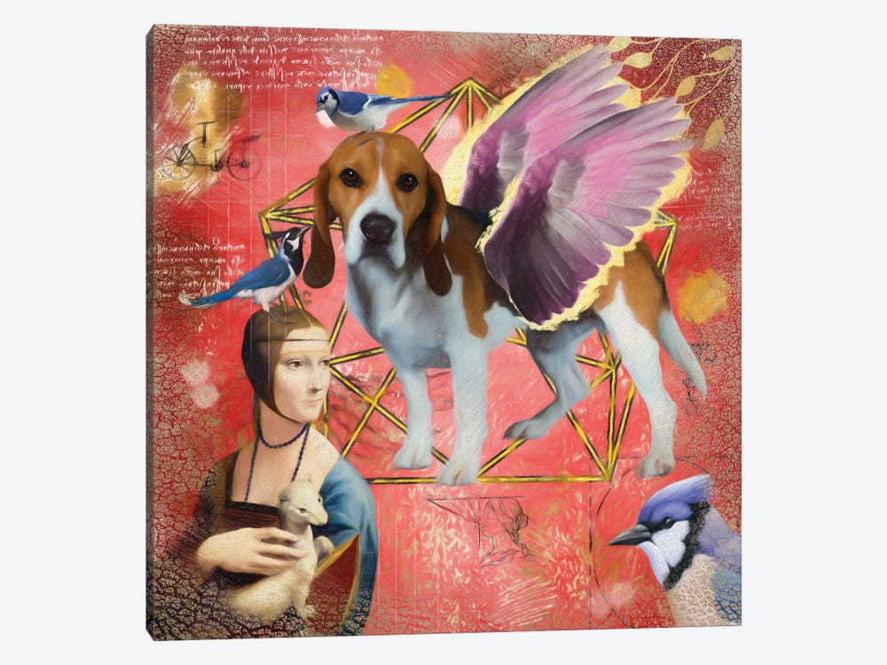 Beagle Angel Da Vinci by Nobility Dogs 1-piece Canvas Artwork