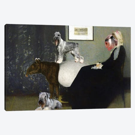 Schnauzer's Mother And Tapir Canvas Print #NDG1881} by Nobility Dogs Canvas Print