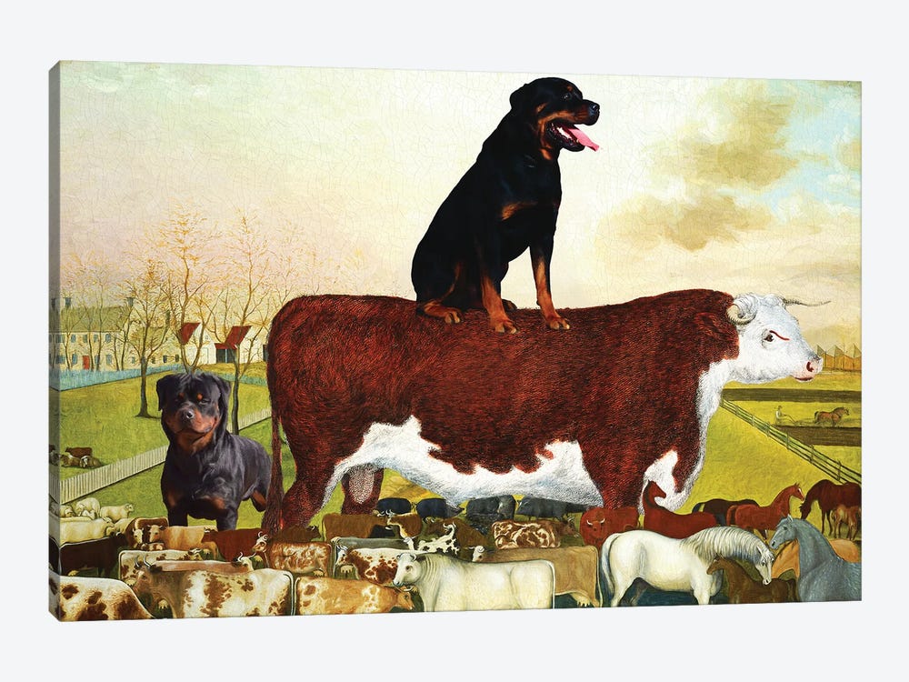 Rottweiler Edward Hicks The Cornell Farm by Nobility Dogs 1-piece Canvas Artwork