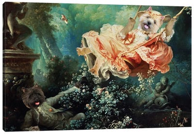 Cairn Terrier The Swing Canvas Art Print