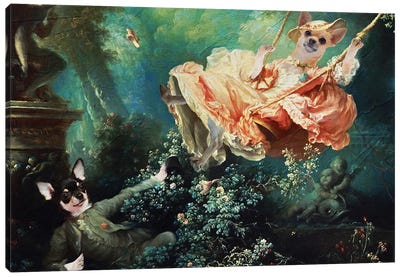 Chihuahua The Swing Canvas Art Print - Nobility Dogs