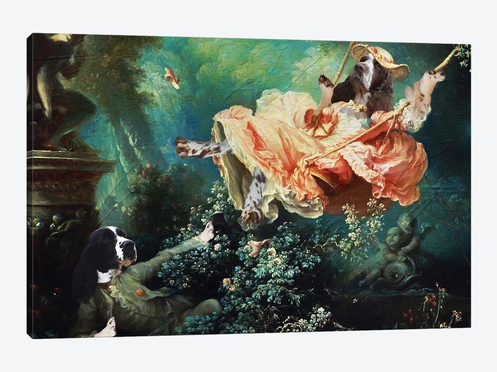 English Springer Spaniel The Swing by Nobility Dogs 1-piece Canvas Art