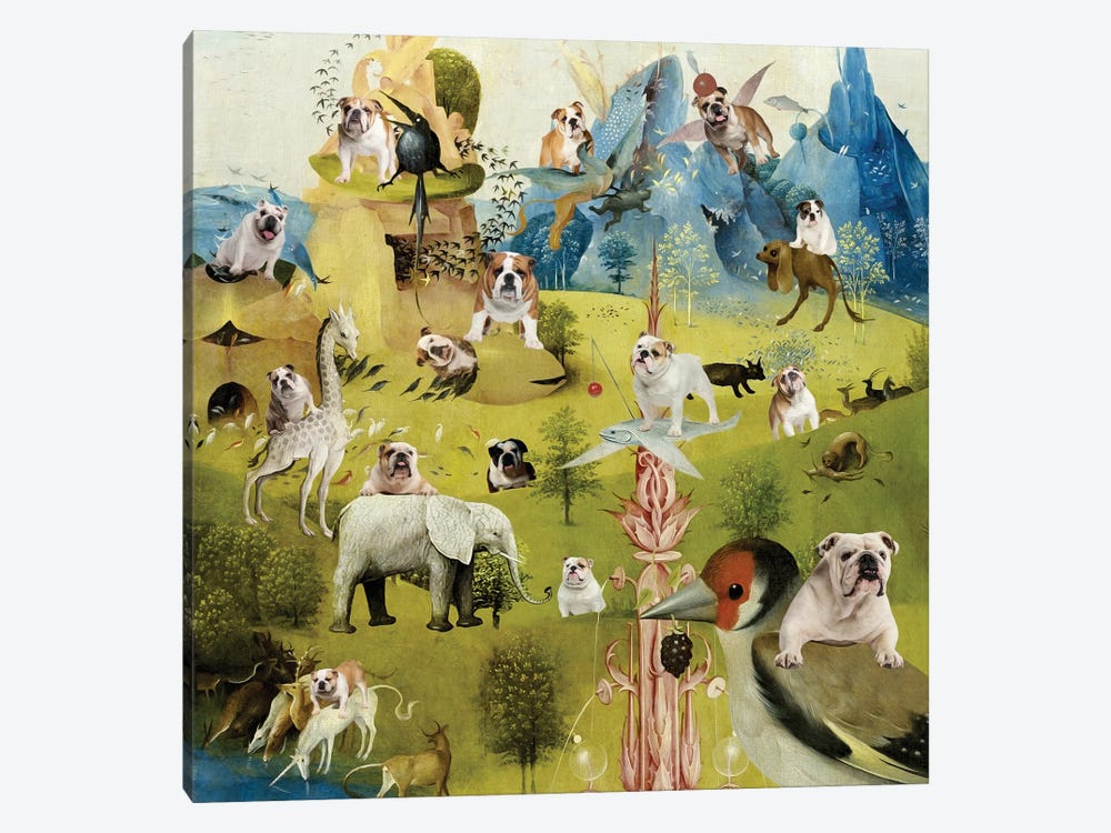 English Bulldog The Garden Of Earthly by Nobility Dogs 1-piece Art Print