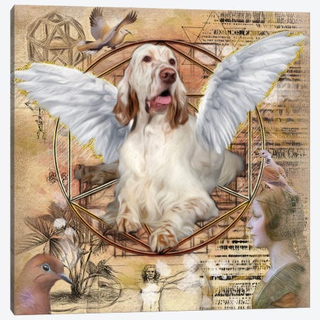 English Setter Angel Da Vinci Canvas Print #NDG190} by Nobility Dogs Canvas Wall Art