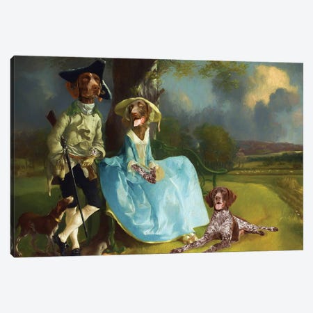 German Shorthaired Pointer Mr And Mrs Andrews Canvas Print #NDG1910} by Nobility Dogs Art Print