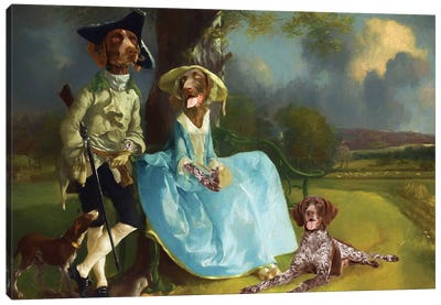 German Shorthaired Pointer Mr And Mrs Andrews Canvas Art Print - German Shorthaired Pointer Art