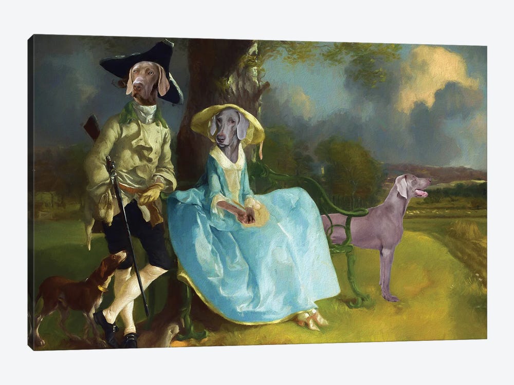 Weimaraner Mr And Mrs Andrews by Nobility Dogs 1-piece Art Print