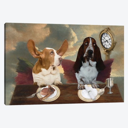 Basset Hound Cherub Lunch Time Canvas Print #NDG1912} by Nobility Dogs Canvas Print
