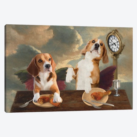 Beagle Cherub Lunch Time Canvas Print #NDG1913} by Nobility Dogs Canvas Art Print