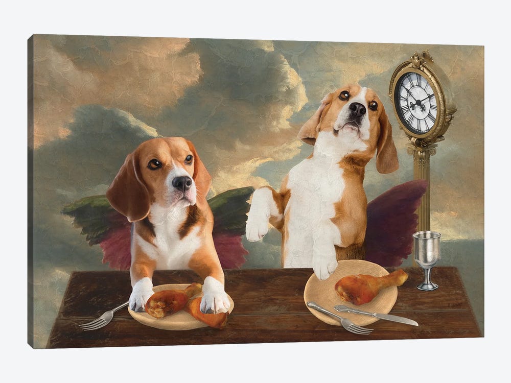Beagle Cherub Lunch Time by Nobility Dogs 1-piece Canvas Print