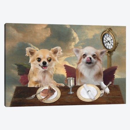 Chihuahua Cherub Lunch Time Canvas Print #NDG1915} by Nobility Dogs Canvas Artwork