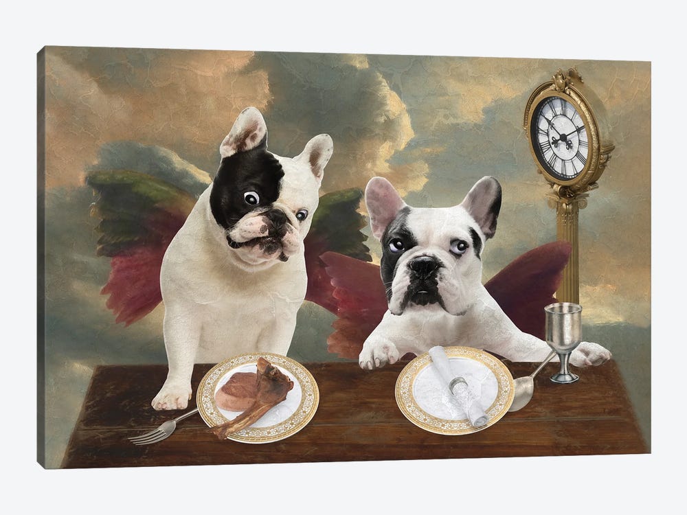 French Bulldog Cherub Lunch Time by Nobility Dogs 1-piece Art Print