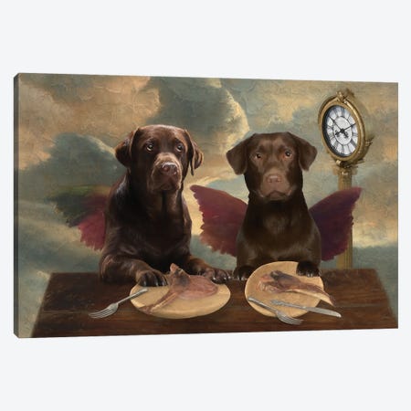 Labrador Retriever Cherub Lunch Time Canvas Print #NDG1920} by Nobility Dogs Canvas Art