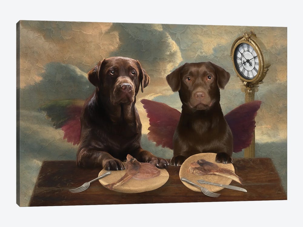 Labrador Retriever Cherub Lunch Time by Nobility Dogs 1-piece Canvas Art Print