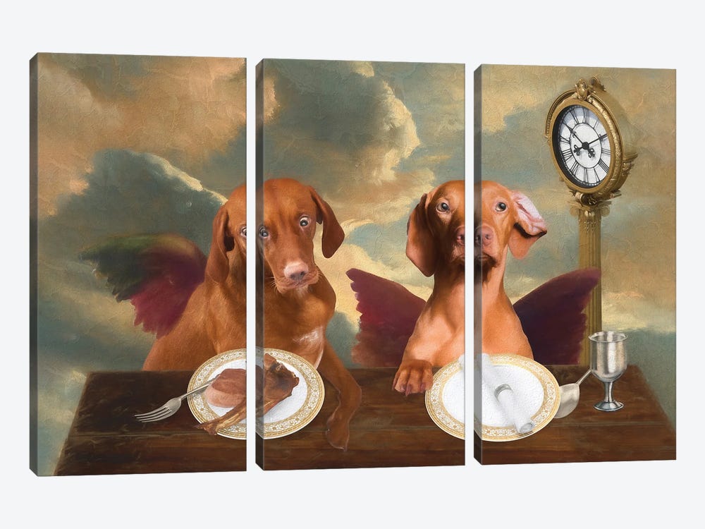 Vizsla Cherub Lunch Time by Nobility Dogs 3-piece Canvas Wall Art