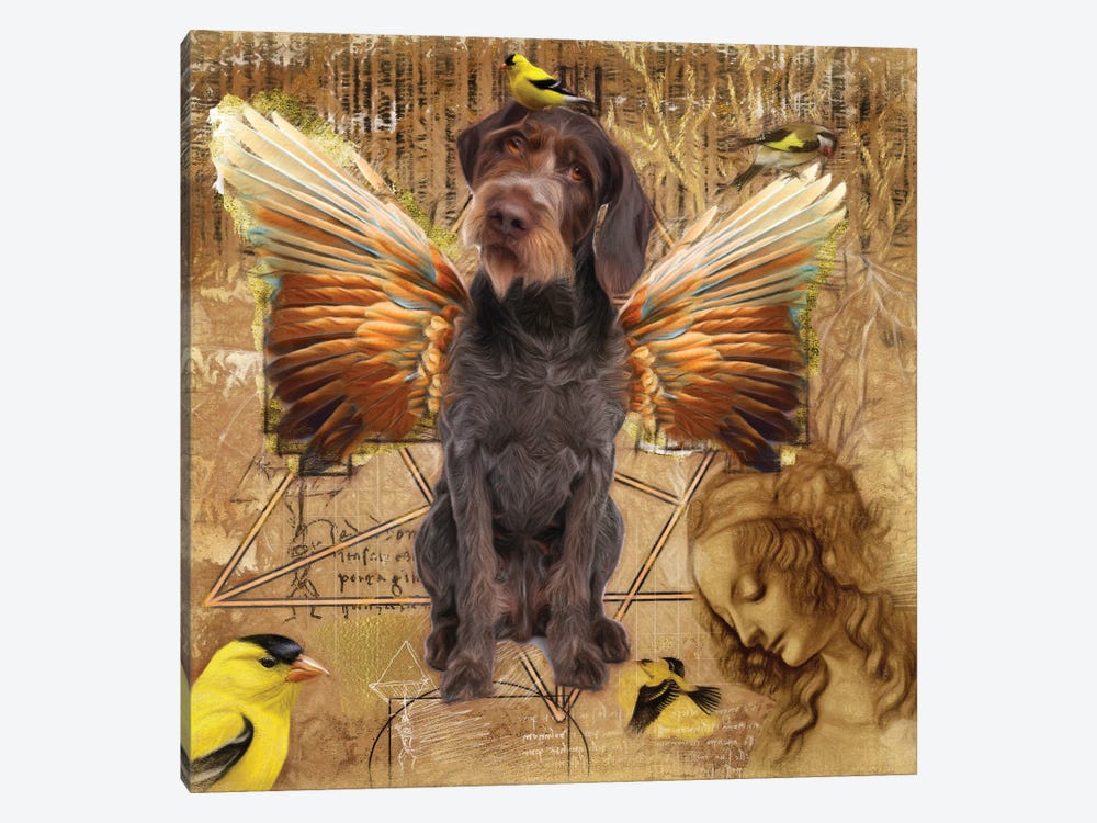 German Wirehaired Pointer Angel Da Vinci by Nobility Dogs 1-piece Canvas Wall Art