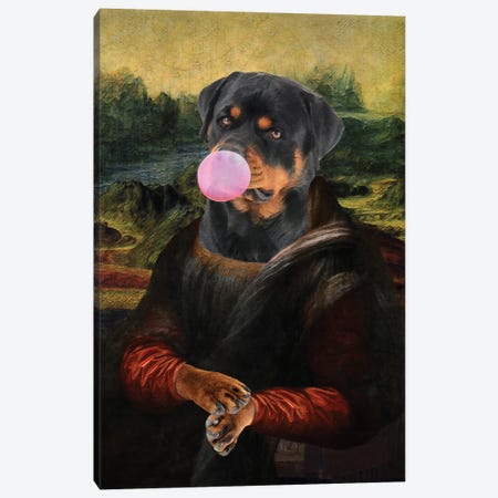 Rottweiler Bubble Gum I Canvas Print #NDG1932} by Nobility Dogs Canvas Print