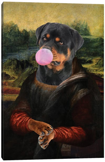 Rottweiler Bubble Gum I Canvas Art Print - Rottweiler Art