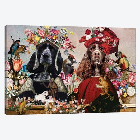 English Springer Spaniel Allegory of Tulip Mania Canvas Print #NDG1933} by Nobility Dogs Art Print